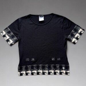 Chanel Tweed Short Sleeve Shirt Size 38